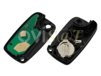 Producto genérico - Telemando 3 botones con pila extraíble 433 Mhz ASK PCF7941A para Fiat Panda, con espadín plegable